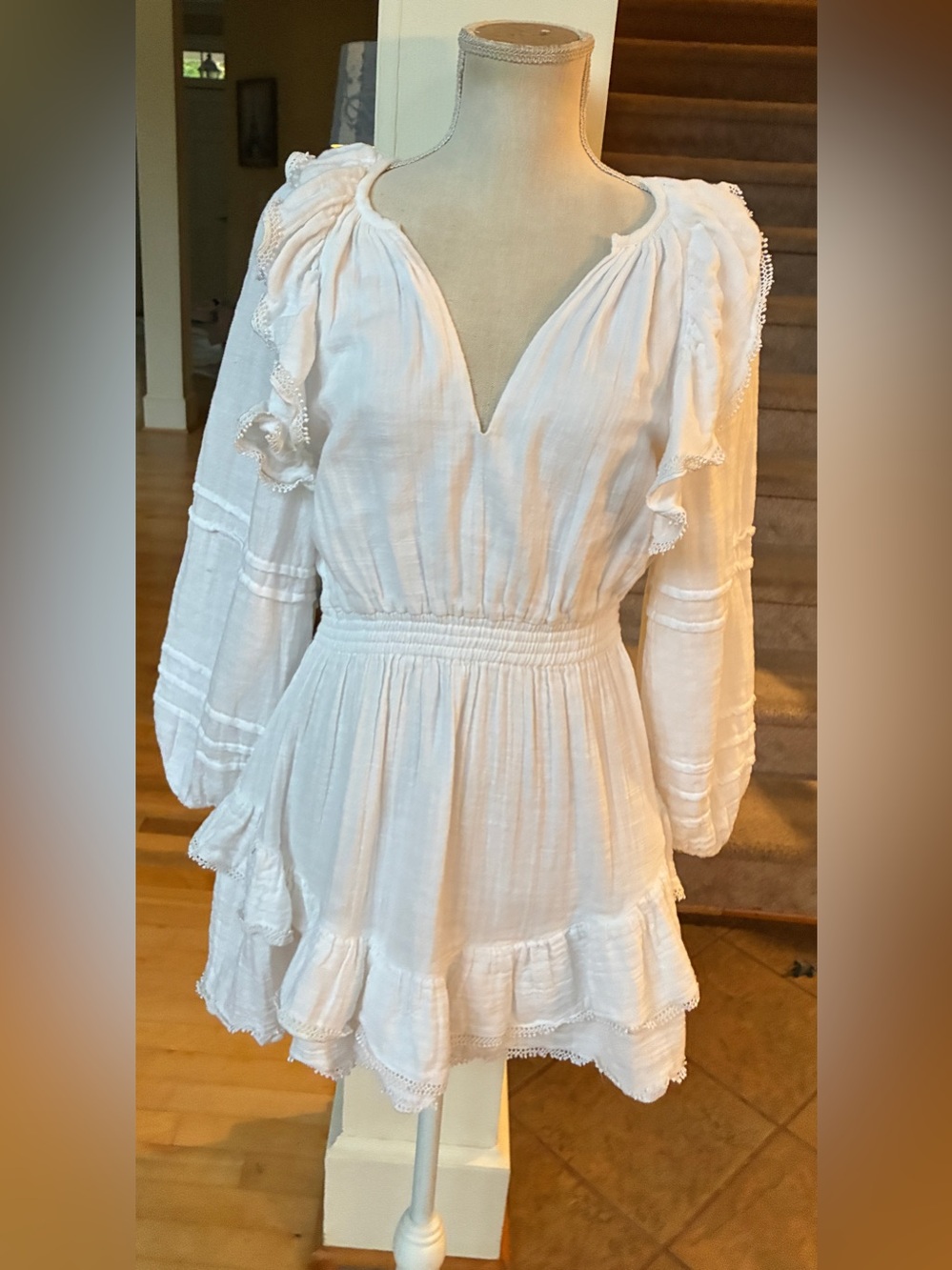 Chelsea & Violet White Ruffled Mini Dress
